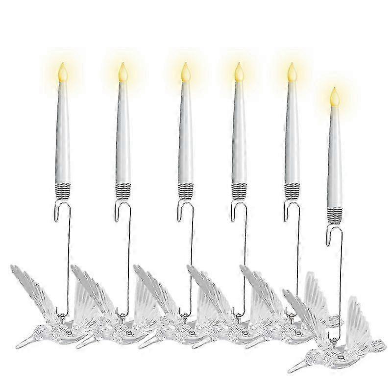 25-26 Christmas Tree Candles with Remote Control, Pack of 6 LED Taper Candles with Hooks, Battery Operated LED Candles, Wireless for Christm