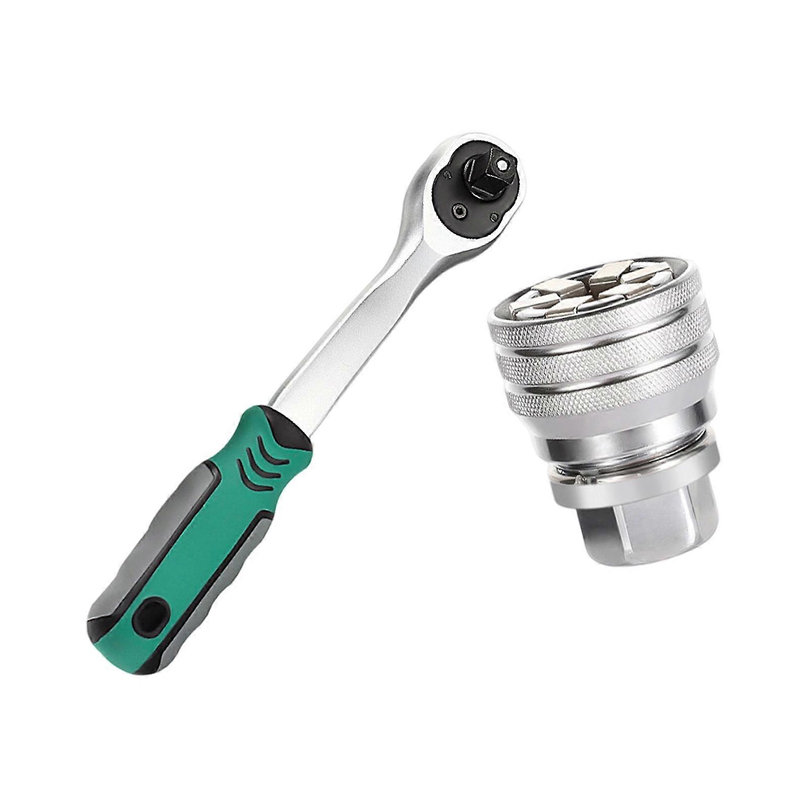 Professional 72 Tooth Ratchet Tool Adjustable Socket 3/8" Drive 10-19mm Suitable For Tight Space Mechanical Maintenance Multicolor