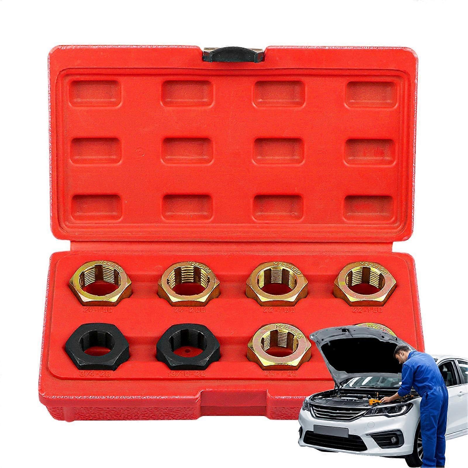Thread  Kit Metric 8 Piece Set Thread Restorer Hex Tap Die  Tool Portable Tapping Accessories