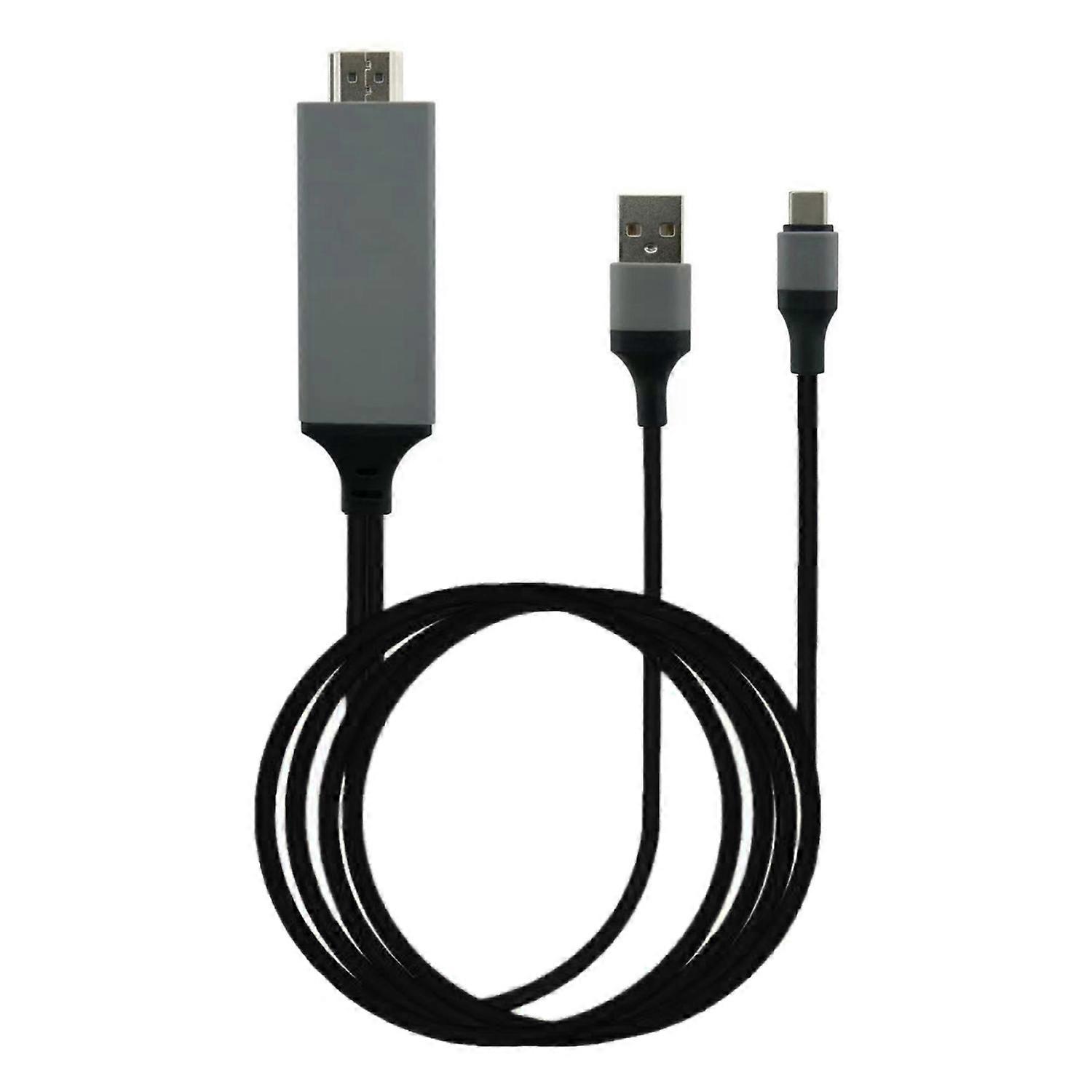 Adapter Cable Type C to High Definition Multimedia Interface Cable Adapter PVC Copper for Phone Lapt