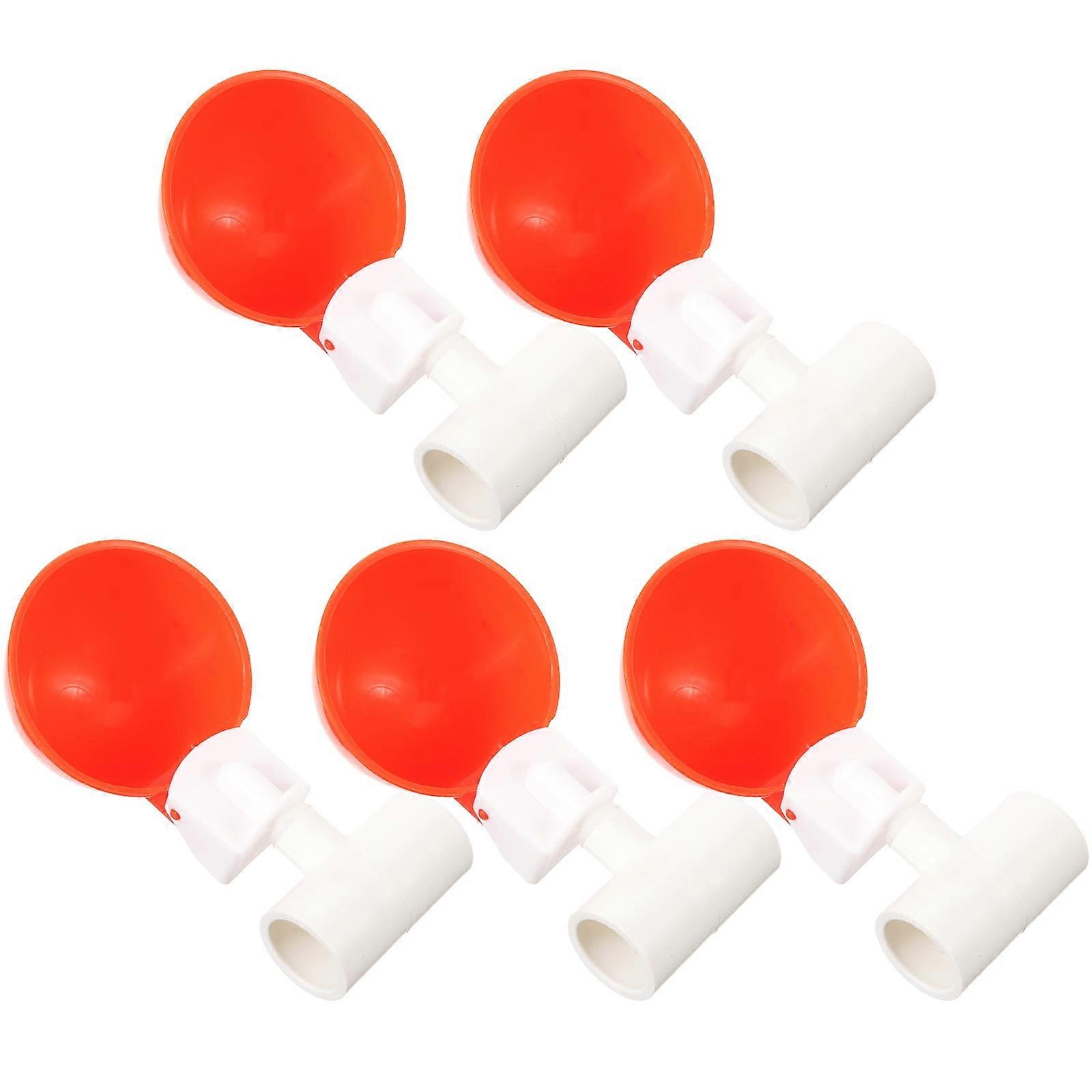 5 Sets Pasture Chicken Cups Plastic Water Feeder Pigeon Waterer Bird Turkey Bunny Duck Goose Replaceable