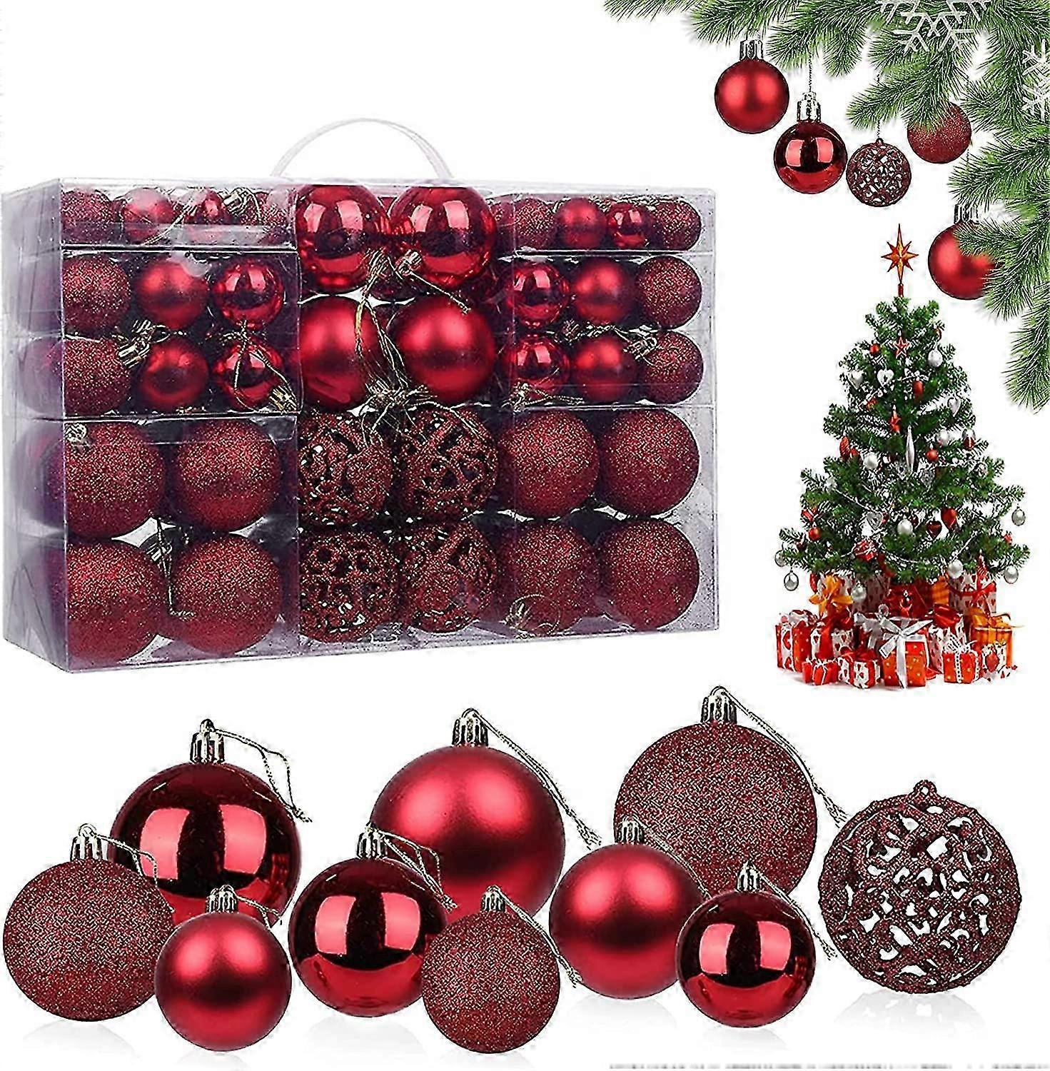 Boules de Noël décoratives, lot de 100, finition métallisée