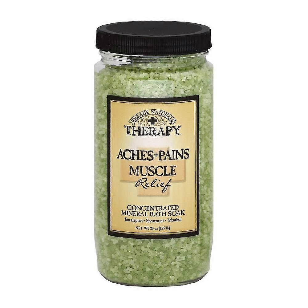 Village Naturals Therapy Muscle Relief Mineral Bath Soak, Eucalyptus & Spearmint, 20 Oz