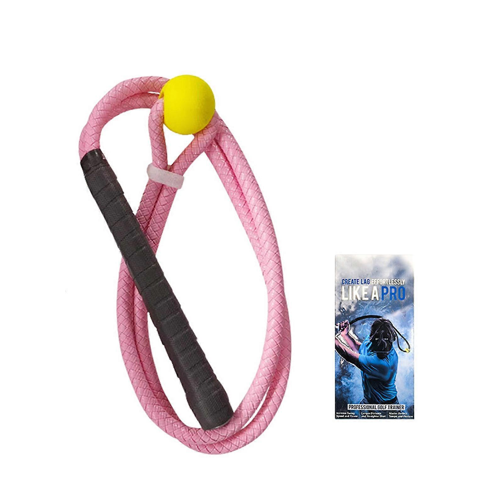Portable Golf Swing Training Rope Adjustable Golf Assistance Exercises Rope Golf Training Tool for Correcting Postures  Pink