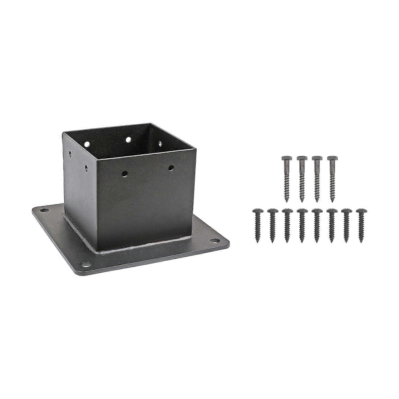 Rusts Proof Black Metal Brackets Wooden Post Base for Durability Pergolas Support and Deck Railing Installation Multicolor