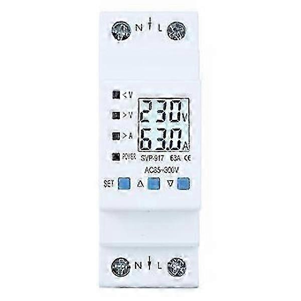 Voltage Protector Single Phase Automatic Reset Protector with Voltage Current Power Display (63A)