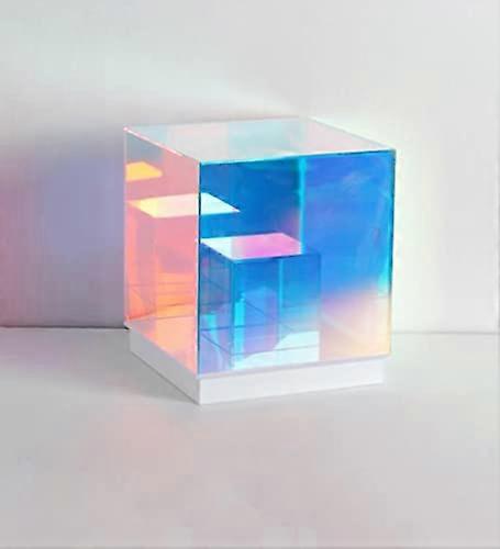 Acrylic Table Lamp, 3D Infinity Mirror Cube Light, Modern Art Decor Night Light, 22x22CM Size