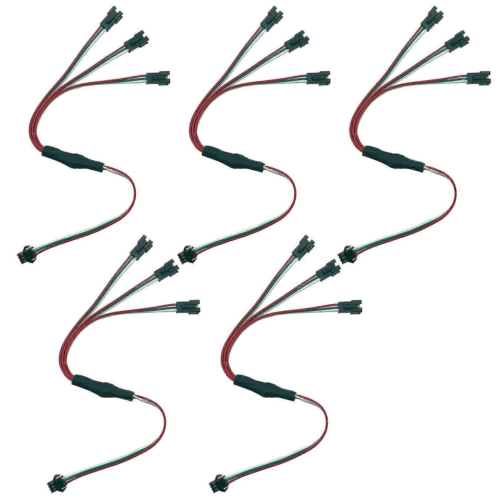 Pack of 5 SM3 Pin Connector Cables Strong Plastic Electrical Wire Connection Cable set for Secure Homes Wiring Projects Multicolor