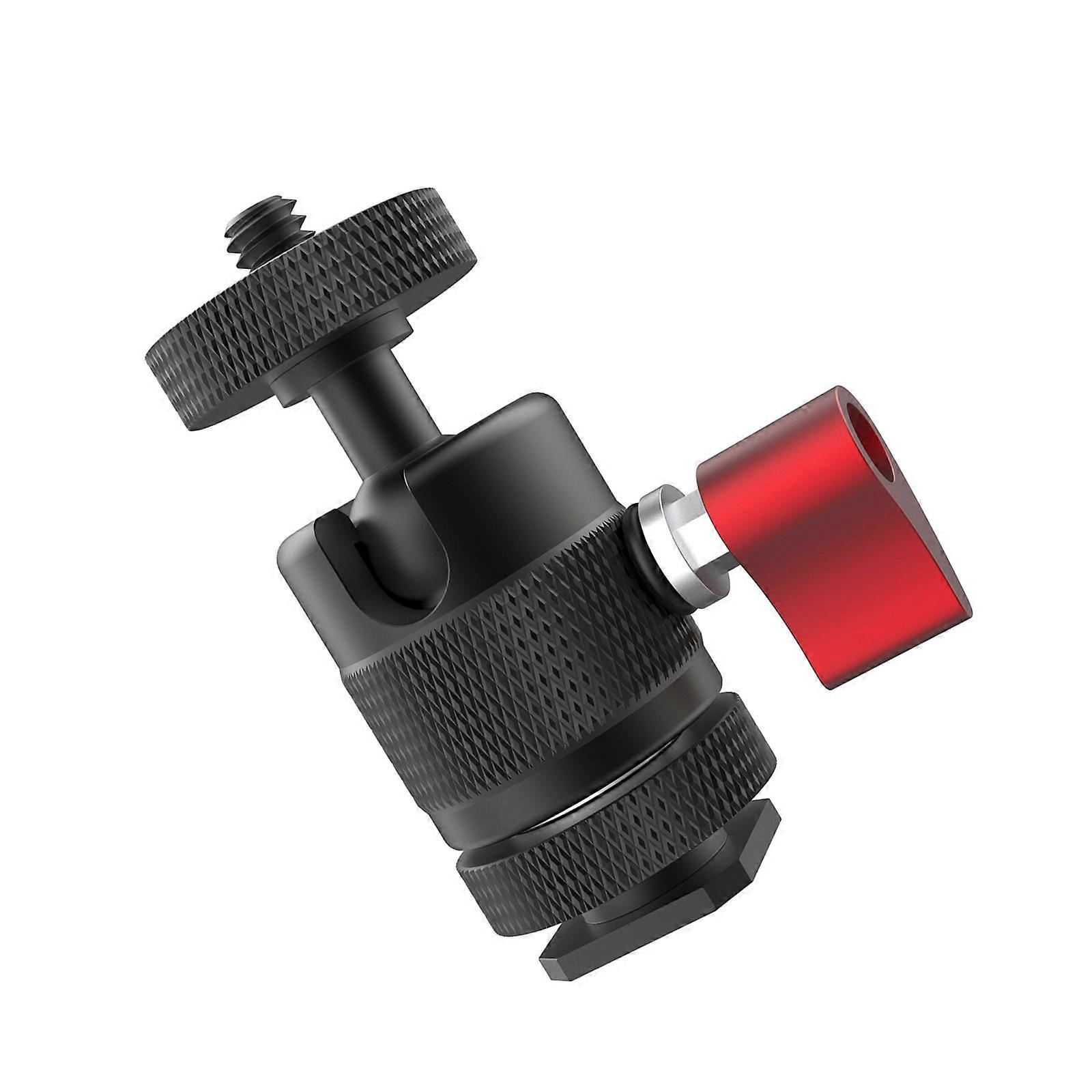 Camera Tripod Adapter With Full Rotation For Various Action Cameras Fill Light Mount Secure 1/4" Mount, Aluminum Black Multicolor