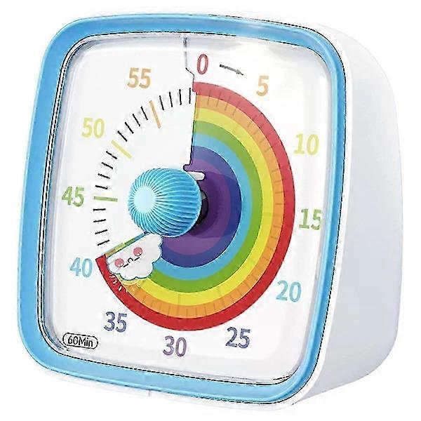 60-Minute Visual Timer with Night Light, Countdown Timer, Pomodoro Timer with Rainbow Pattern for Kids and Adults [DB] yc