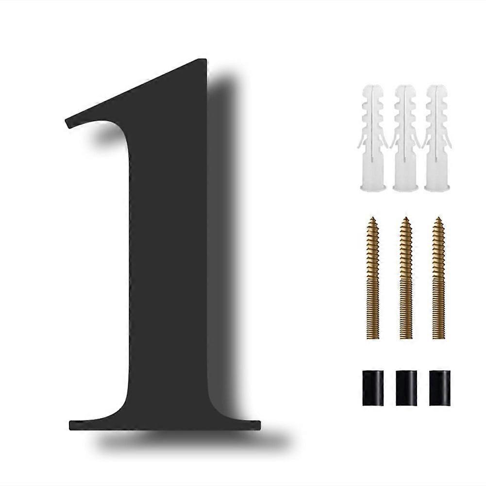 8 inch Modern Floating House Numbers Large Black Shadow Home Address Garage Gate