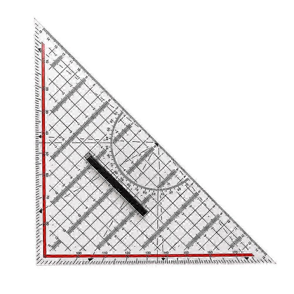 30cm Drawing Triangle Ruler Multi-function Drawing Ruler With Handle Protractor Measurement Ruler S