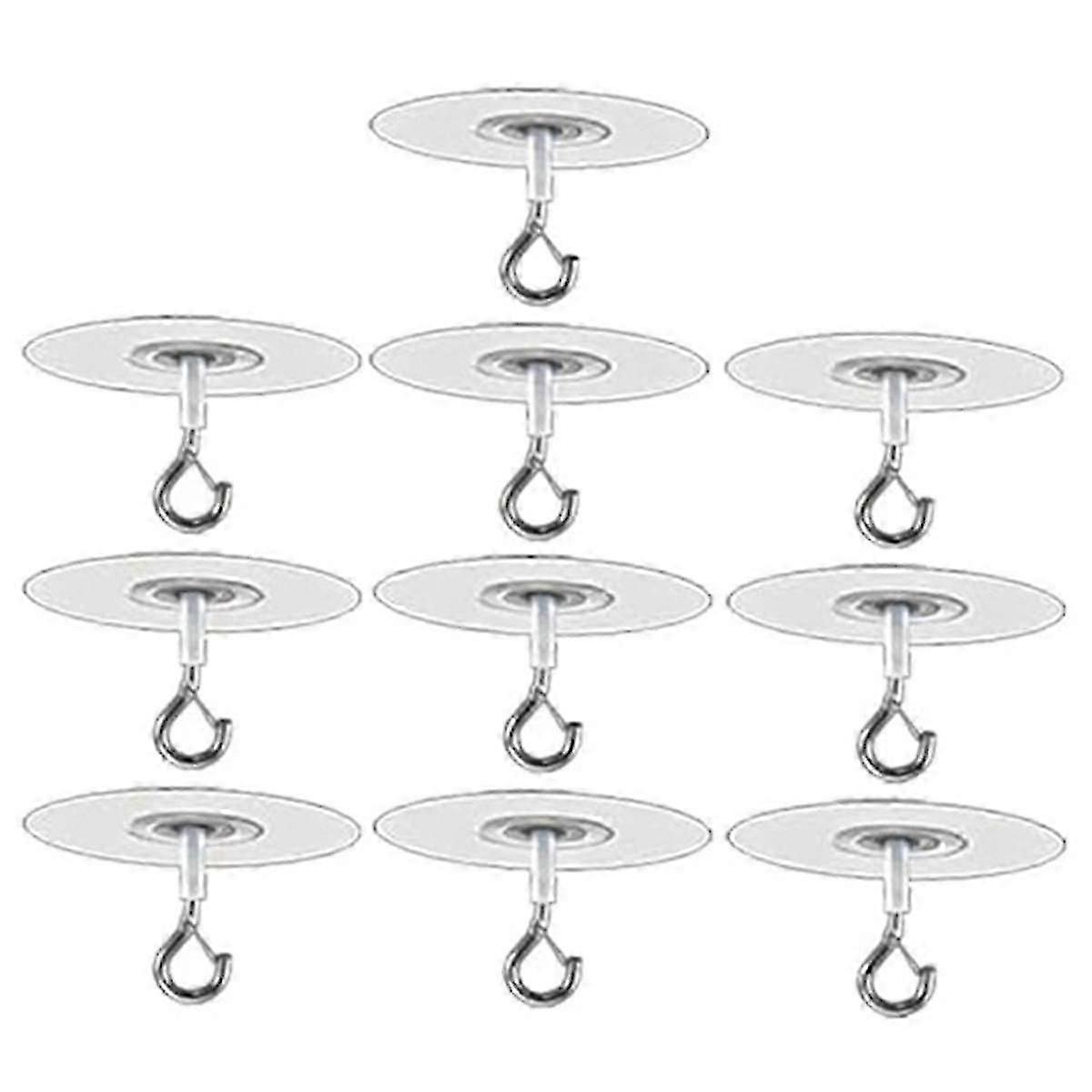 10Pcs Adhesive Ceiling Hooks for Popcorn Concrete Textured Ceiling Wall , No Drilling Self Adhesive Ceiling Hooks