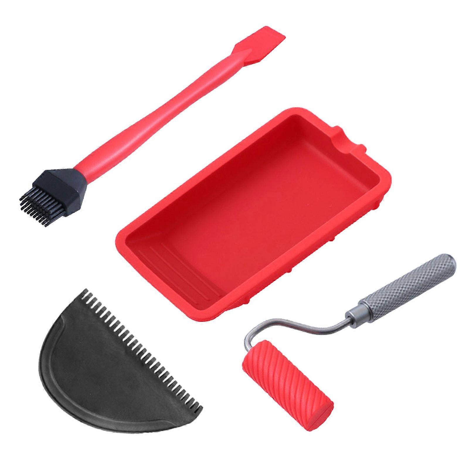 Quick Drying Woodworking Adhesive Applicator Roller Tray Nondrip Design Smooth Spreader Tool For Carpentry & DIY Crafts Multicolor