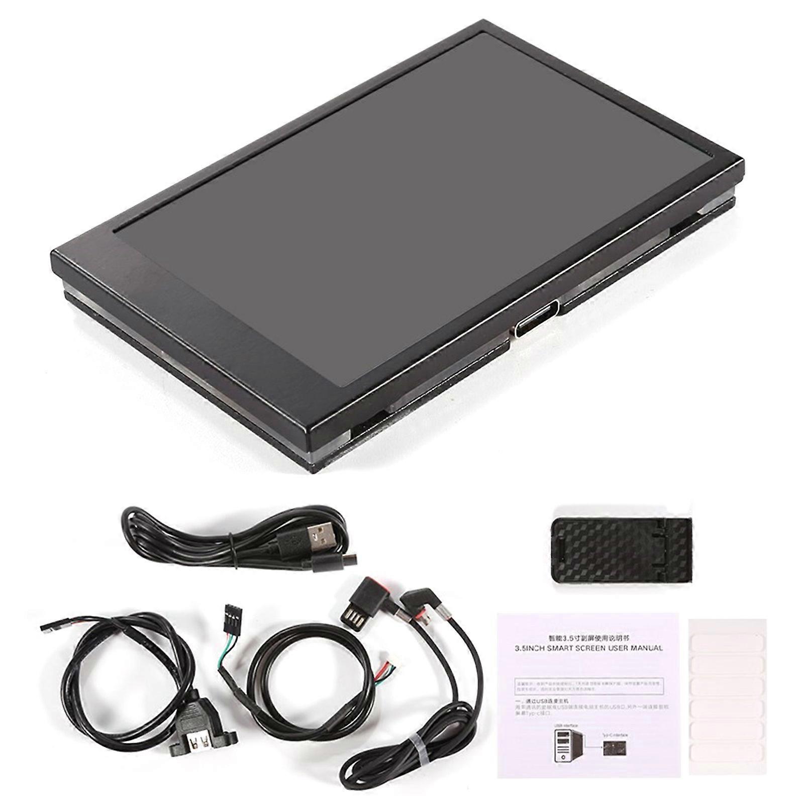 3.5" USB Display Computer Secondary Screen with Data and Temperature Monitors UsbC TypeC Screen  Black