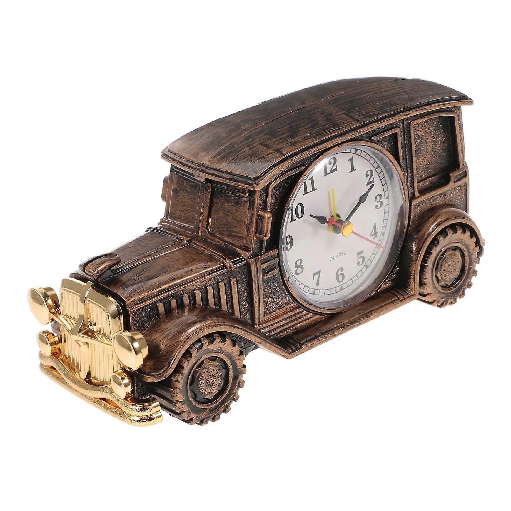 Car Alarm Clock with Cartoon Vintage Design for Home and Office, Tabletop Timer Reminder Decor
