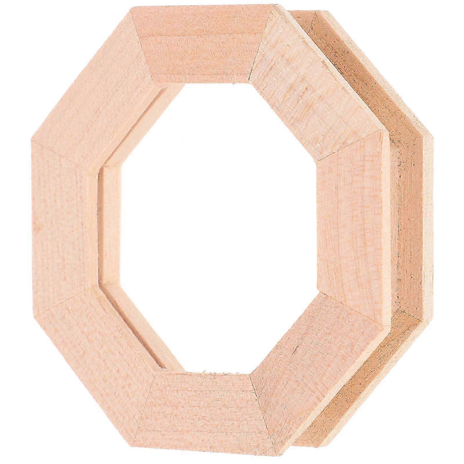Miniature Furniture Doll House Mini Octagonal Window Frame Diy Unpainted Wood Window Frame