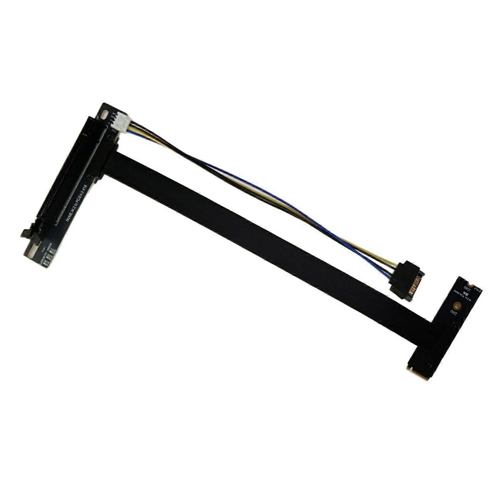 M.2 NVMe to PCIe X16 Extension Cable Extension Cable Turn Right FFC Flexible for PC Jumper Graphics Card Multicolor