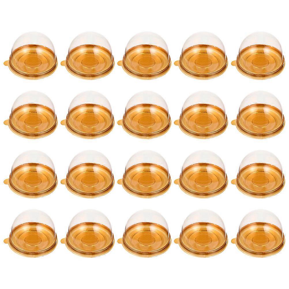 Mini Cake Containers for Cake Storage Golden Plastic Dome Lid 100Pcs