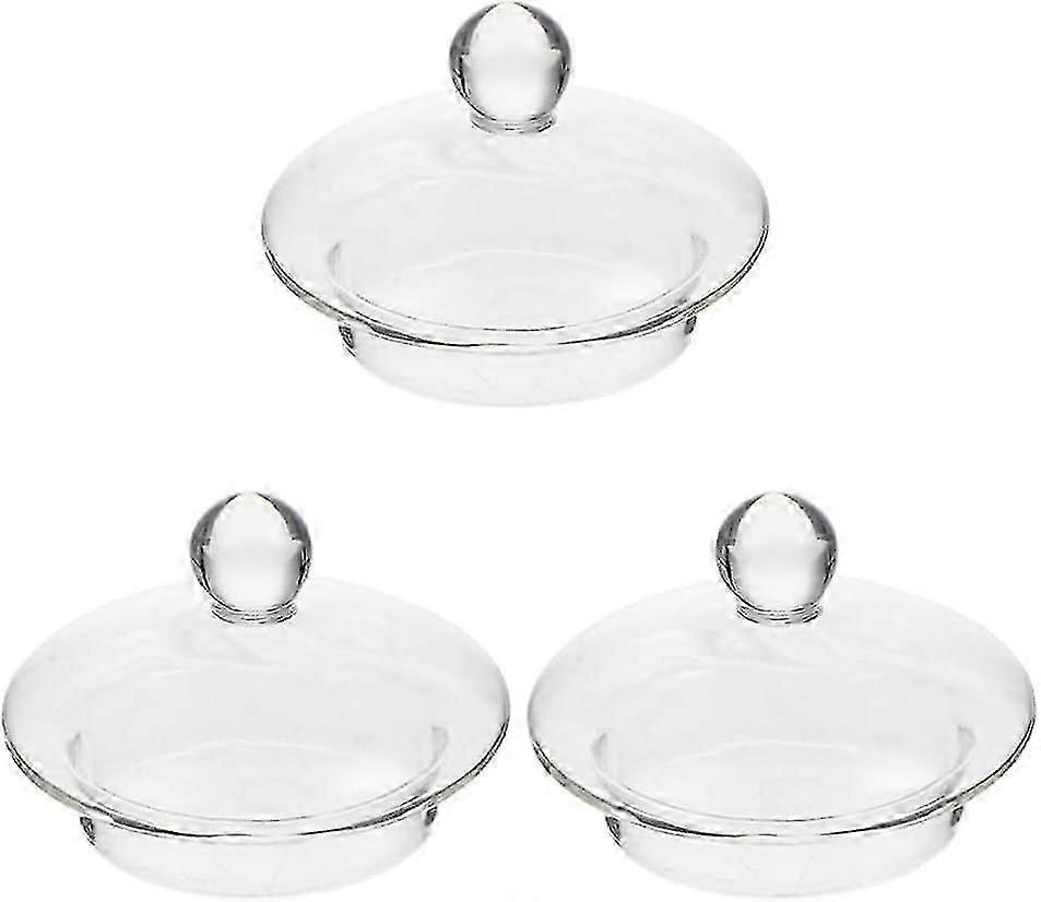 Small tea pot glass lid replacement set 3pcs 3.2inch