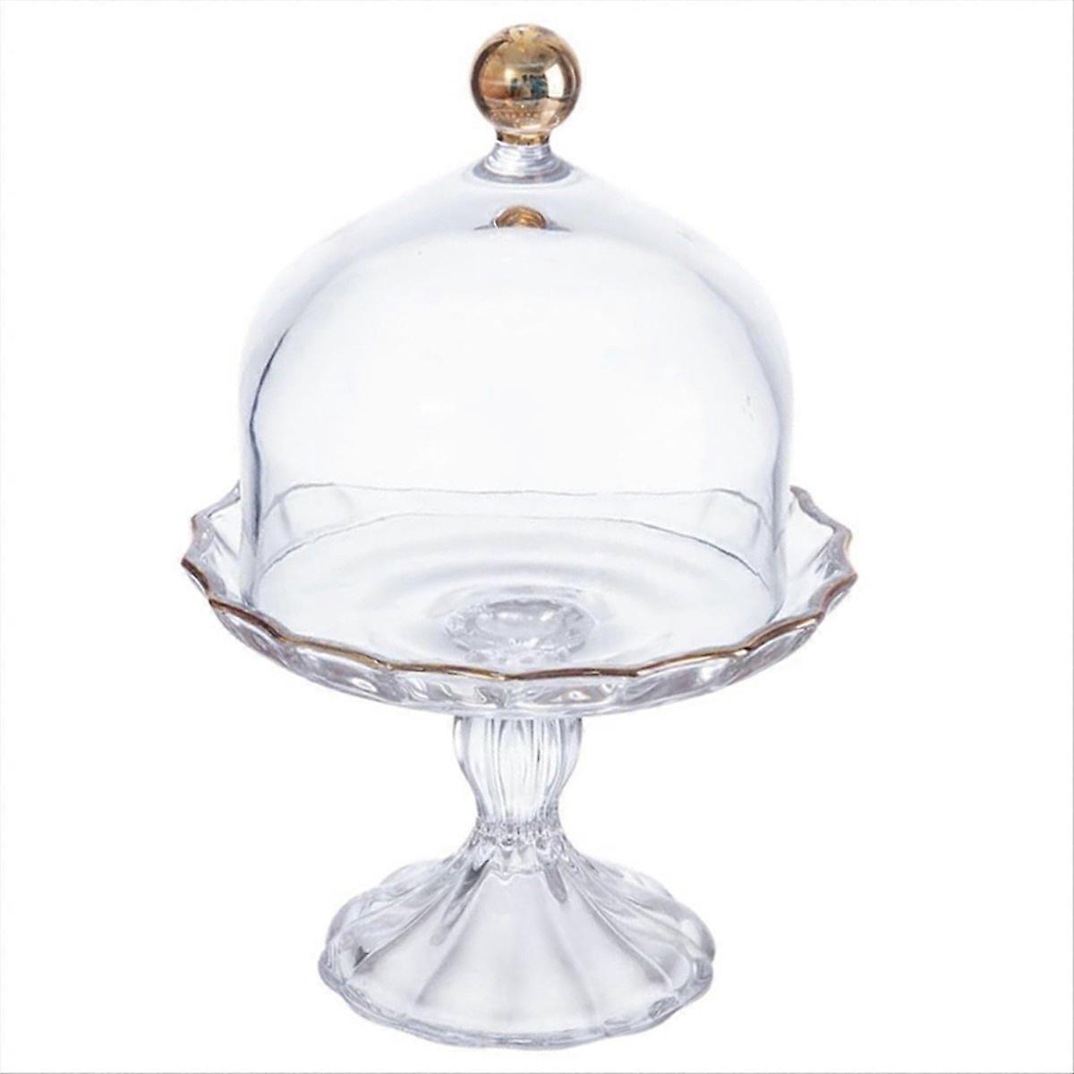 Glass Fruit Plate High-End Snacks Dessert Dried Fruit Round Plate