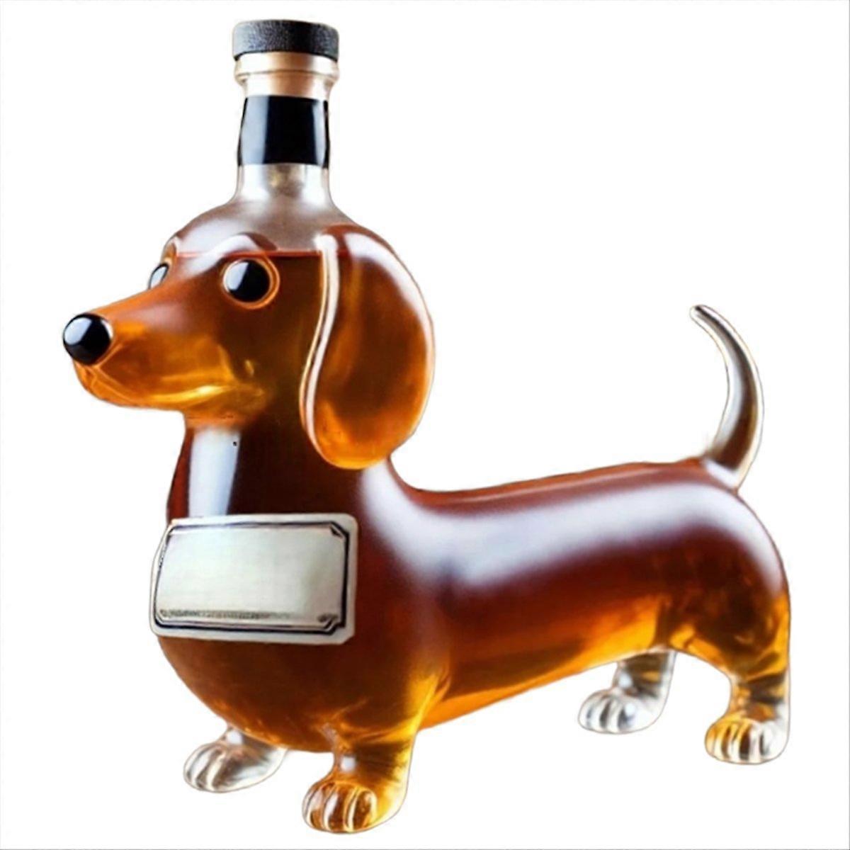 Dackel-Whiskeyflasche, wiederverwendbare Schnapsflasche, Glaswaren C