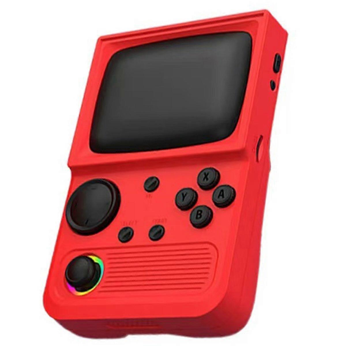 R36T Retro Handheld Game Console 18000+ Games with 3.5 Inch IPS HD Screen Portable Pocket Video Console Red