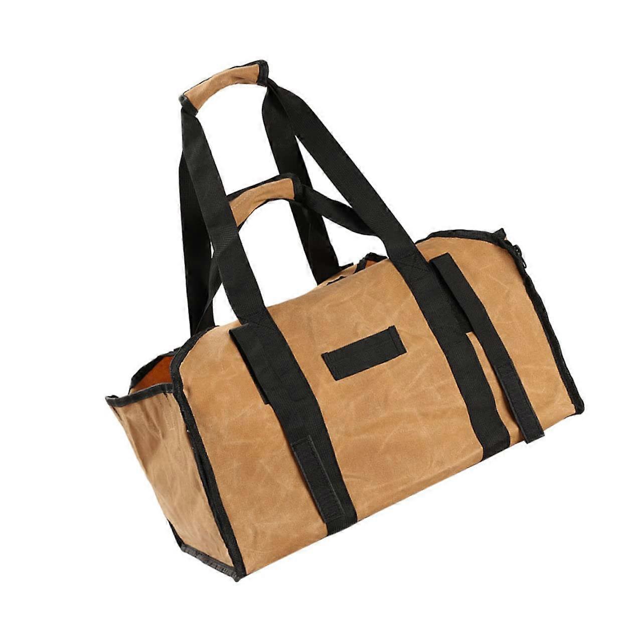 Firewood Carrier Log Tote Bag Large Canvas Heavy Duty Foldable with Easy Carry Handles for Camping