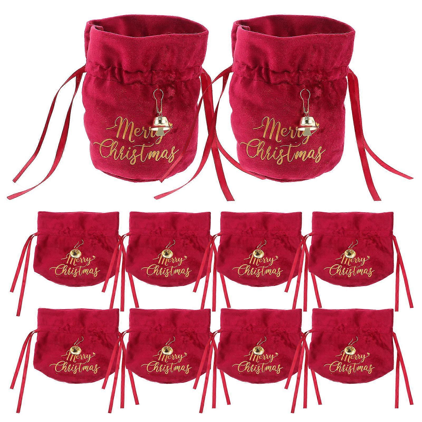 Candy Bags Packing Storage Drawstring Pouch for Christmas 10Pcs Party Use
