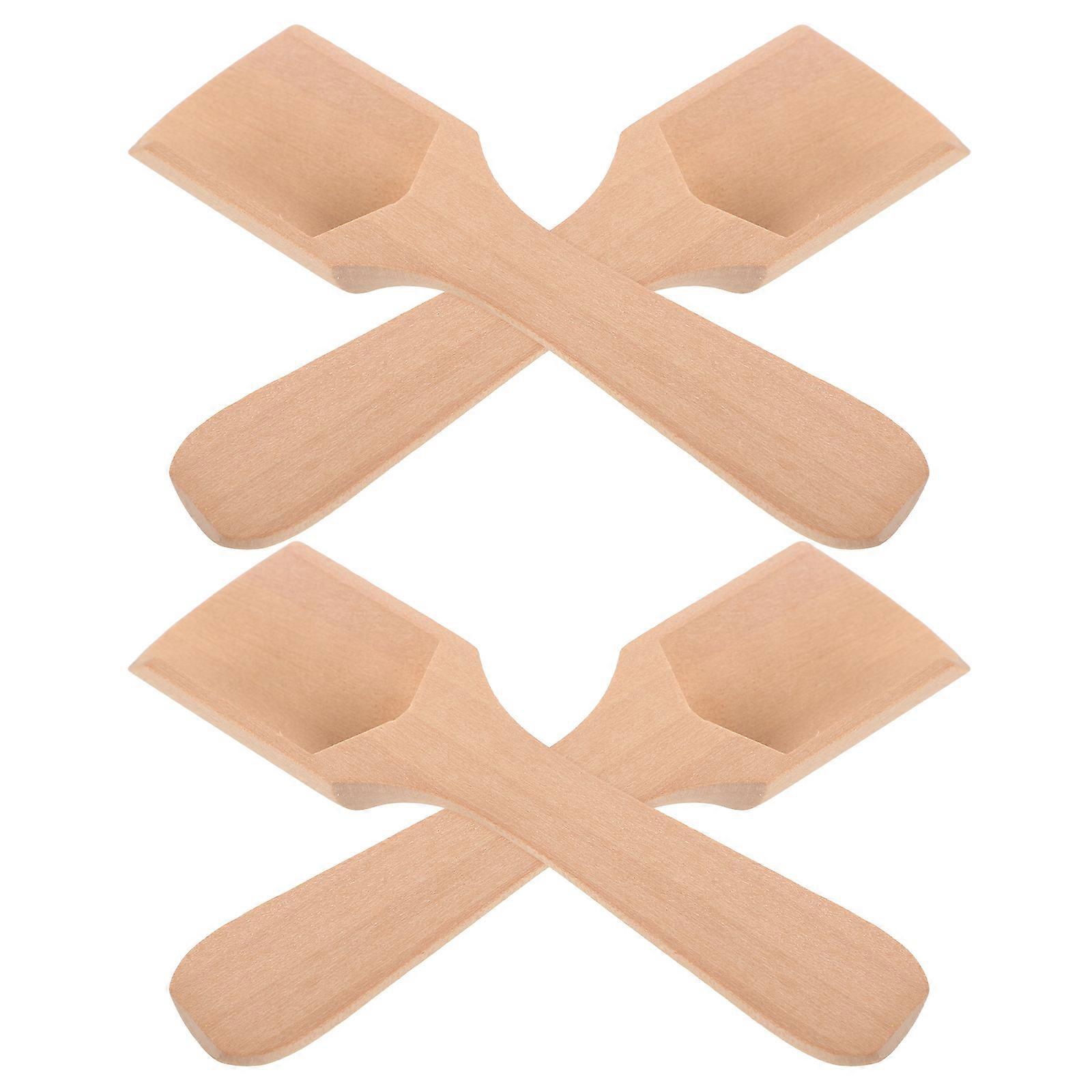 Wooden Salt Spoon for Home Use 4Pcs Compact Small Multi-Use Spoons
