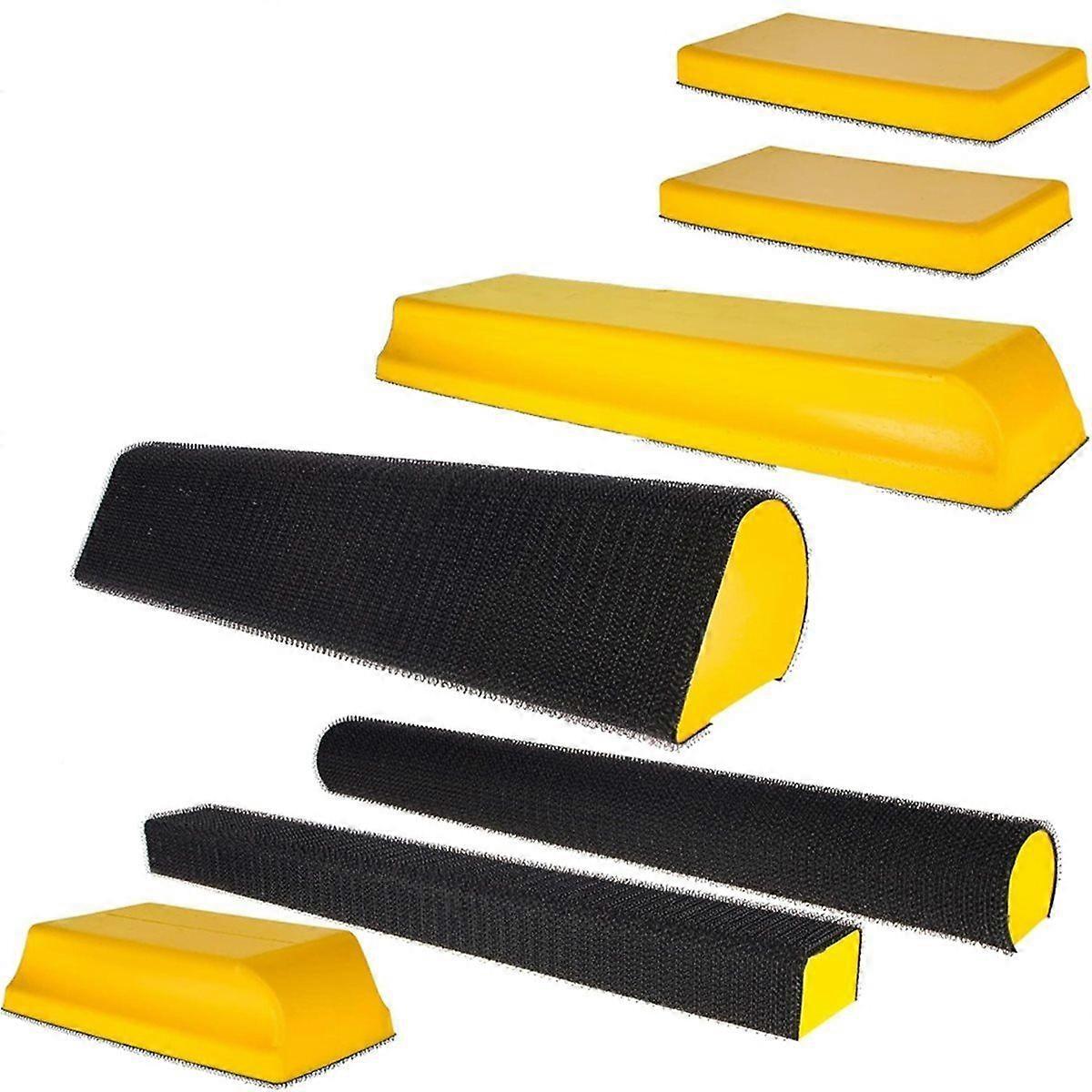 7-Piece Hand Sanding Block Set, Handheld Hook & Loop Sander Pads