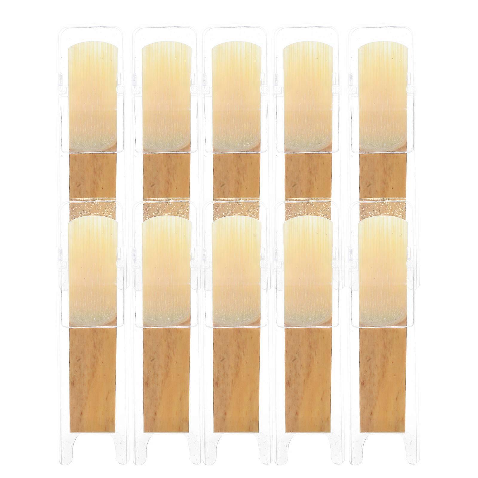 Wooden Saxophone Reeds for Soprano with Moderate Hardness and Use Beige Color Plastic Base