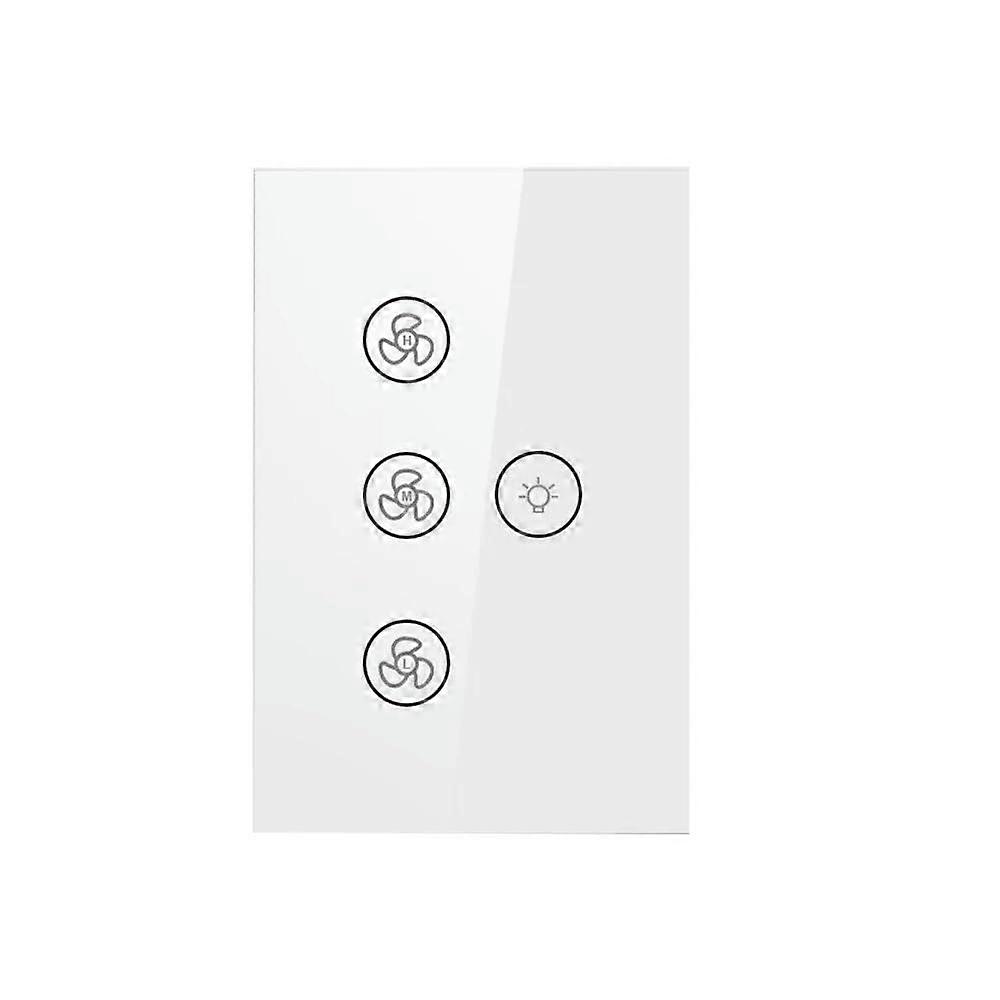 Smart WiFi Light Switch for Ceiling Fan and Light, Touch Wall Control, Alexa Google Home Compatible, White AC 110V240V US Standard