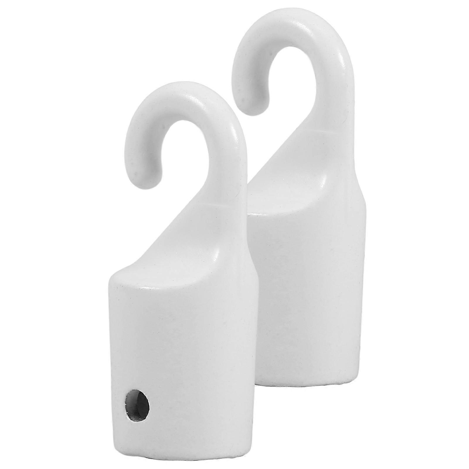 White Blind Hook Accessory for Curtain Wand Replacement 2Pcs Plastic