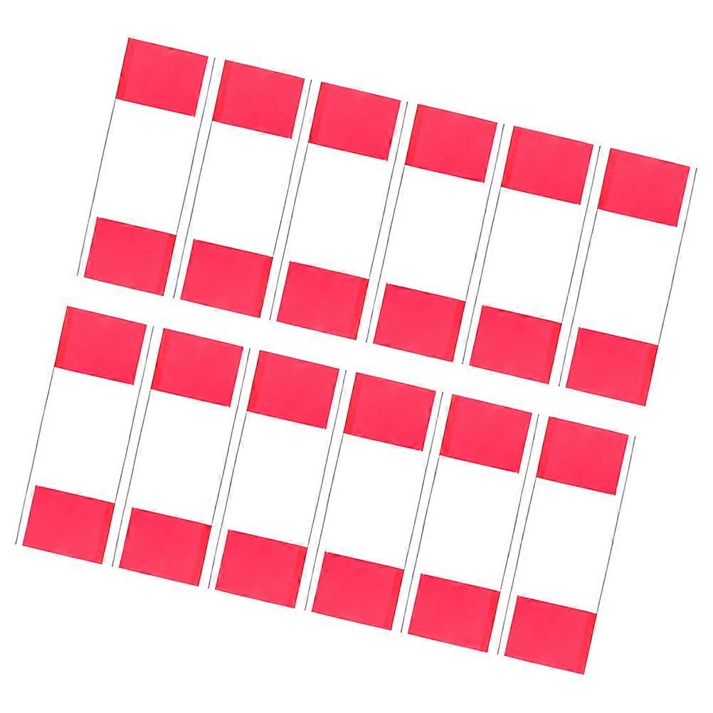 PVC Marking Flags with Stainless Steel Stakes for Tools 24Pcs Red Durable Set