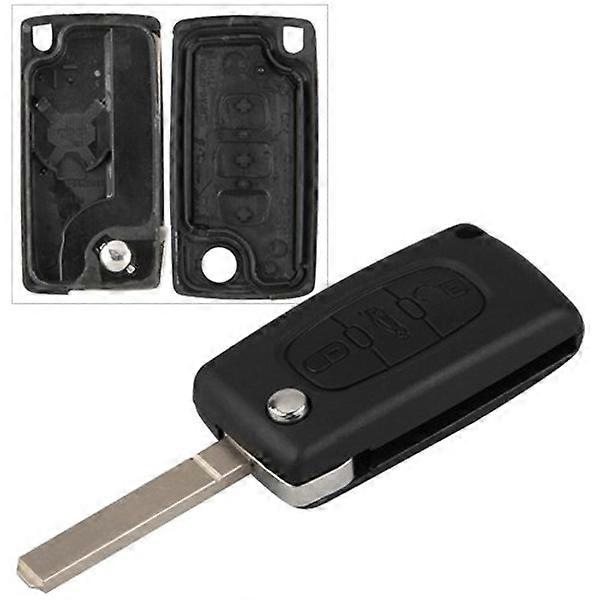3 Button Key Fob Cover Replacement Remote Key Shell Case Black for