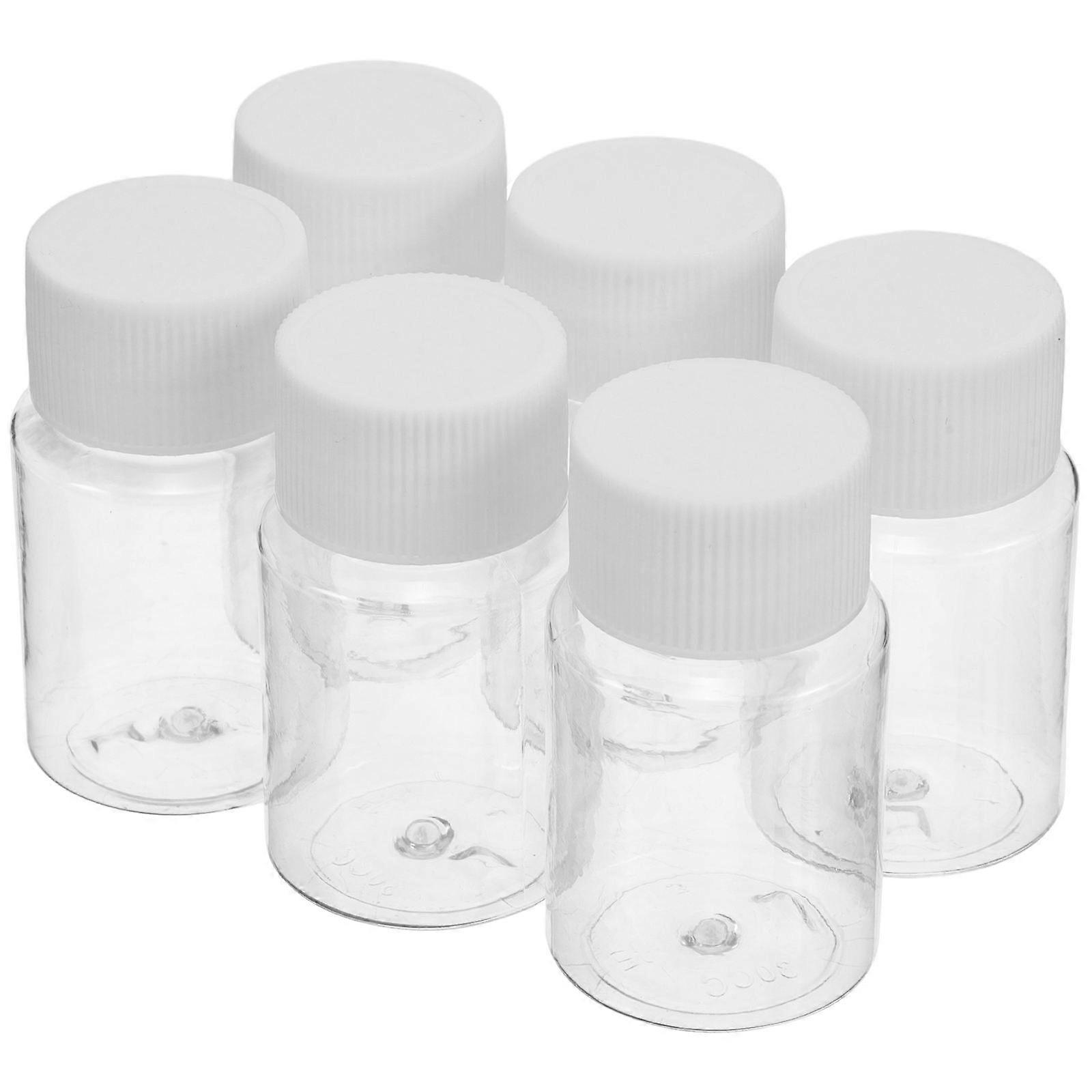 Transparent Plastic Vials for Medicine Storage 6Pcs Portable Liquid Containers