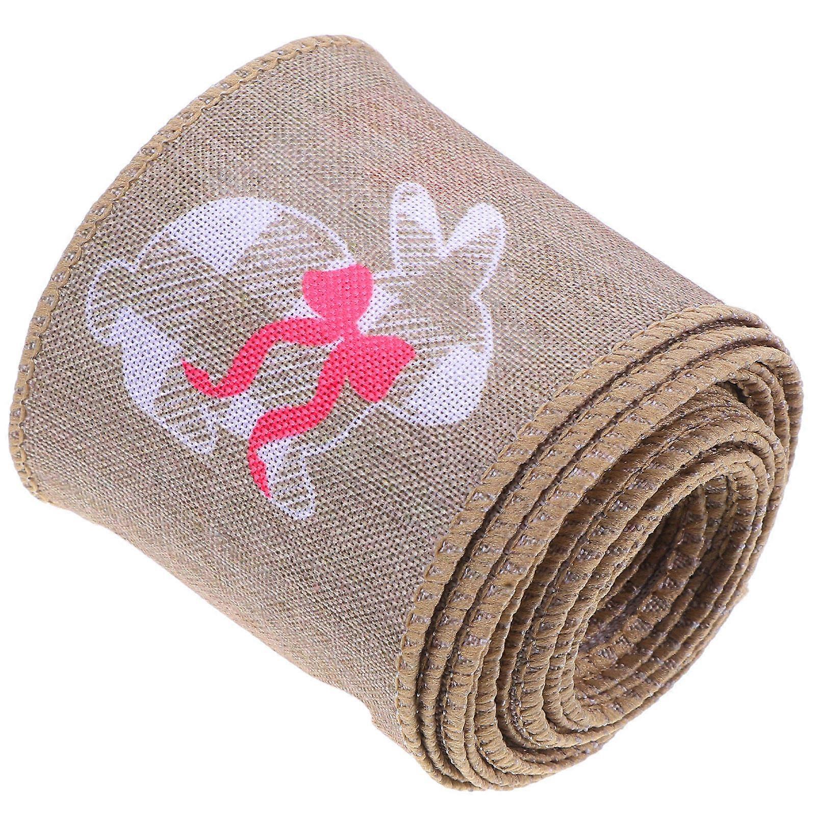1 Roll Easter Ribbon Gift Wrap for Decoration Burlap Khaki Material