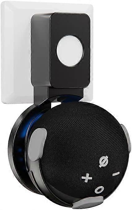 Wall Mount for Echo Dot 4th and 5th Gen with Builtin Cable Management, SpaceSaving Black Holder