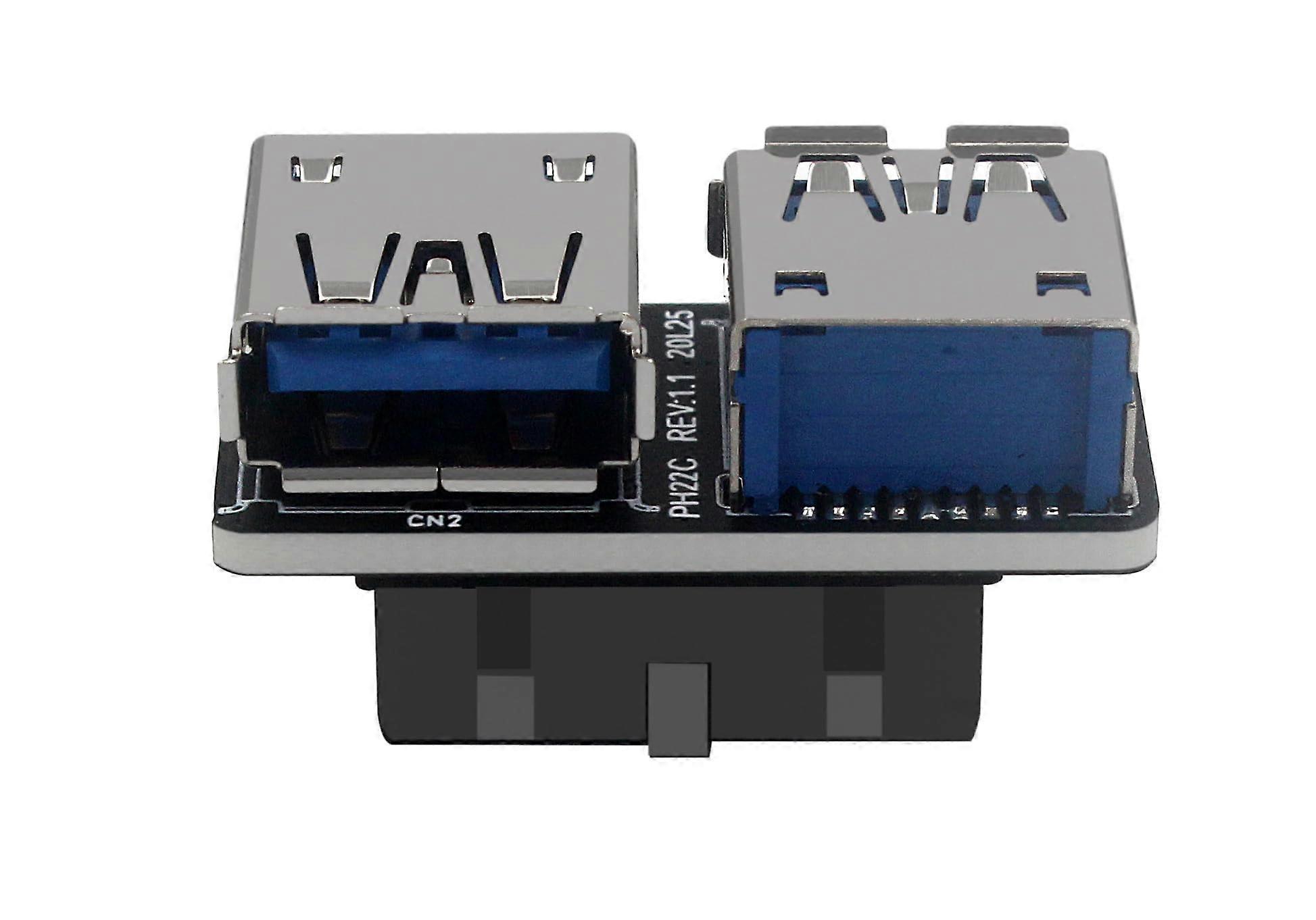 USB 3.0 Front Panel Header Adapter, 19Pin to Dual USB Ports Converter for Motherboard Extension