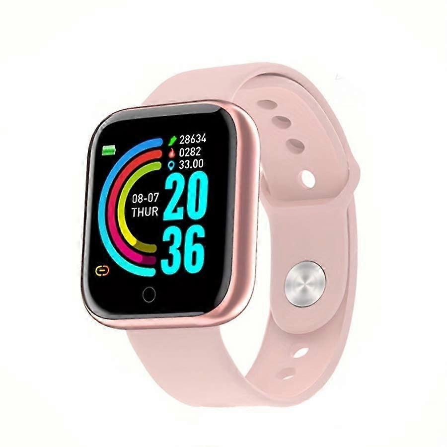 Smart Watch with RealTime Fitness Tracking Waterproof Bluetooth for Android iOS USB Charging Pink