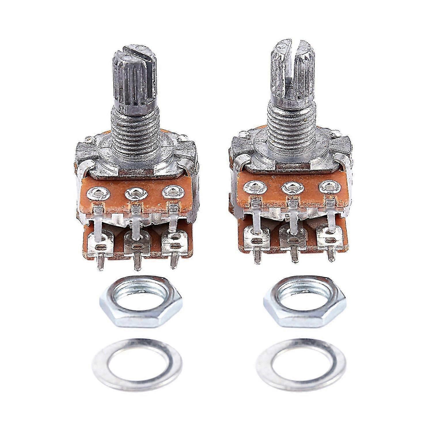 2pcs B20k 20k Ohm 8mm Shaft Pcb Mounted Linear Dual Potentiometer