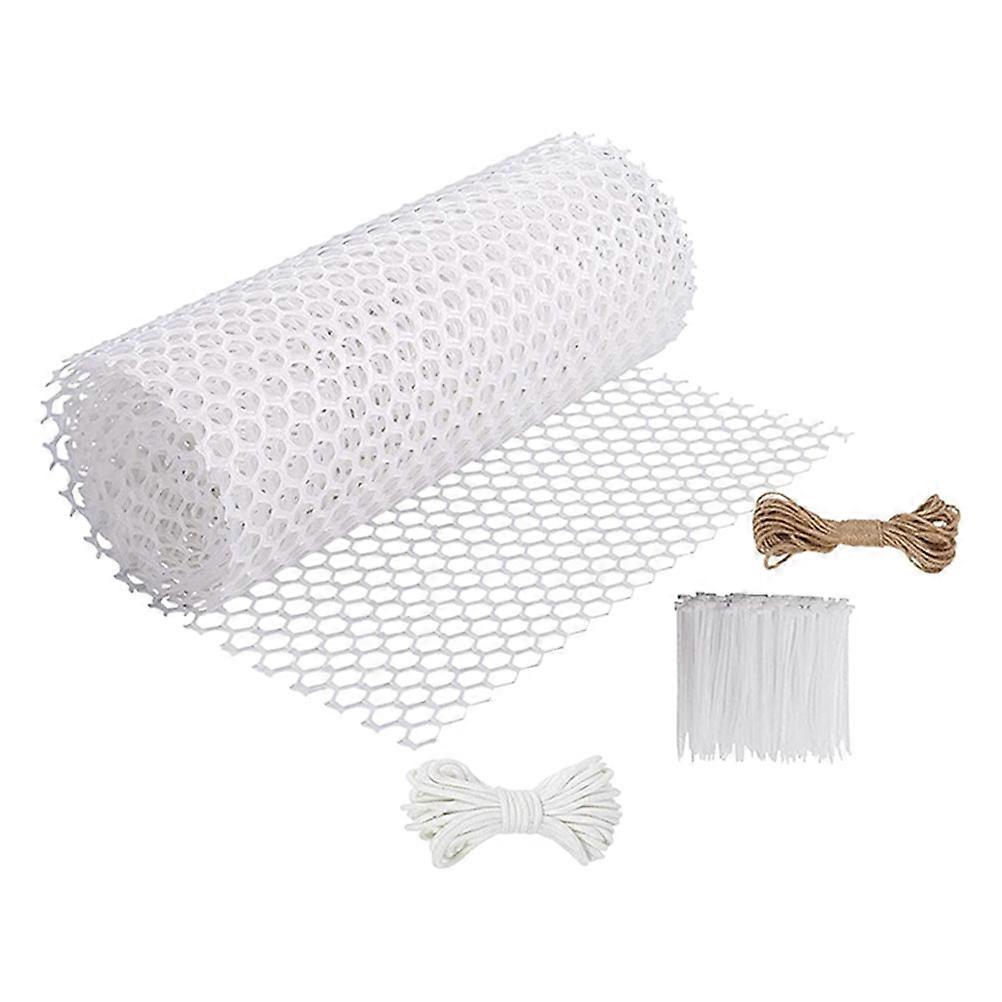 Garden Grow Netting Moss Pole Nets Plant Support White Rectangular Mesh DIY Kit Gardening Tools 1Set