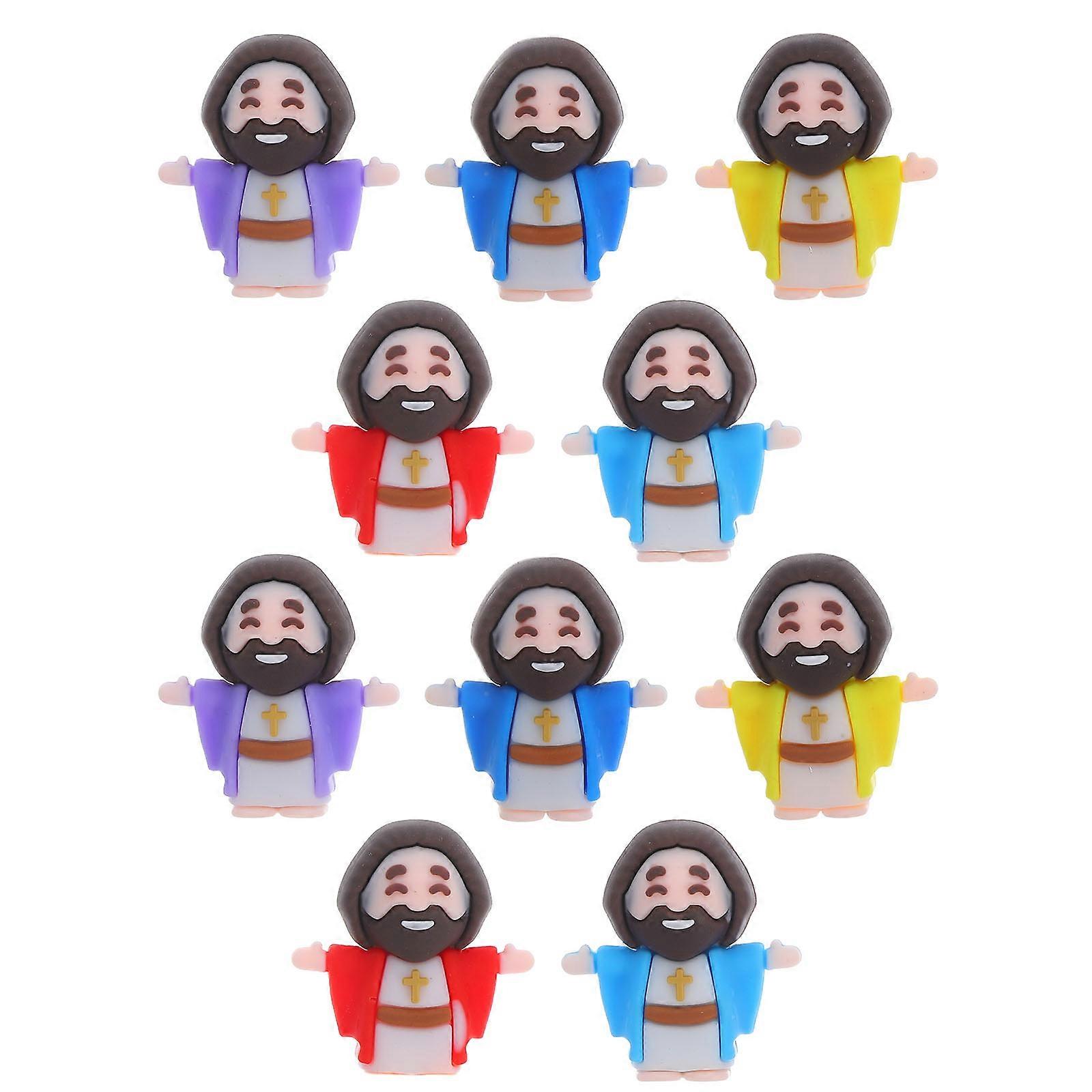 Nativity Figurines Small Jesus Figurines for Baptism Presents 10Pcs Set