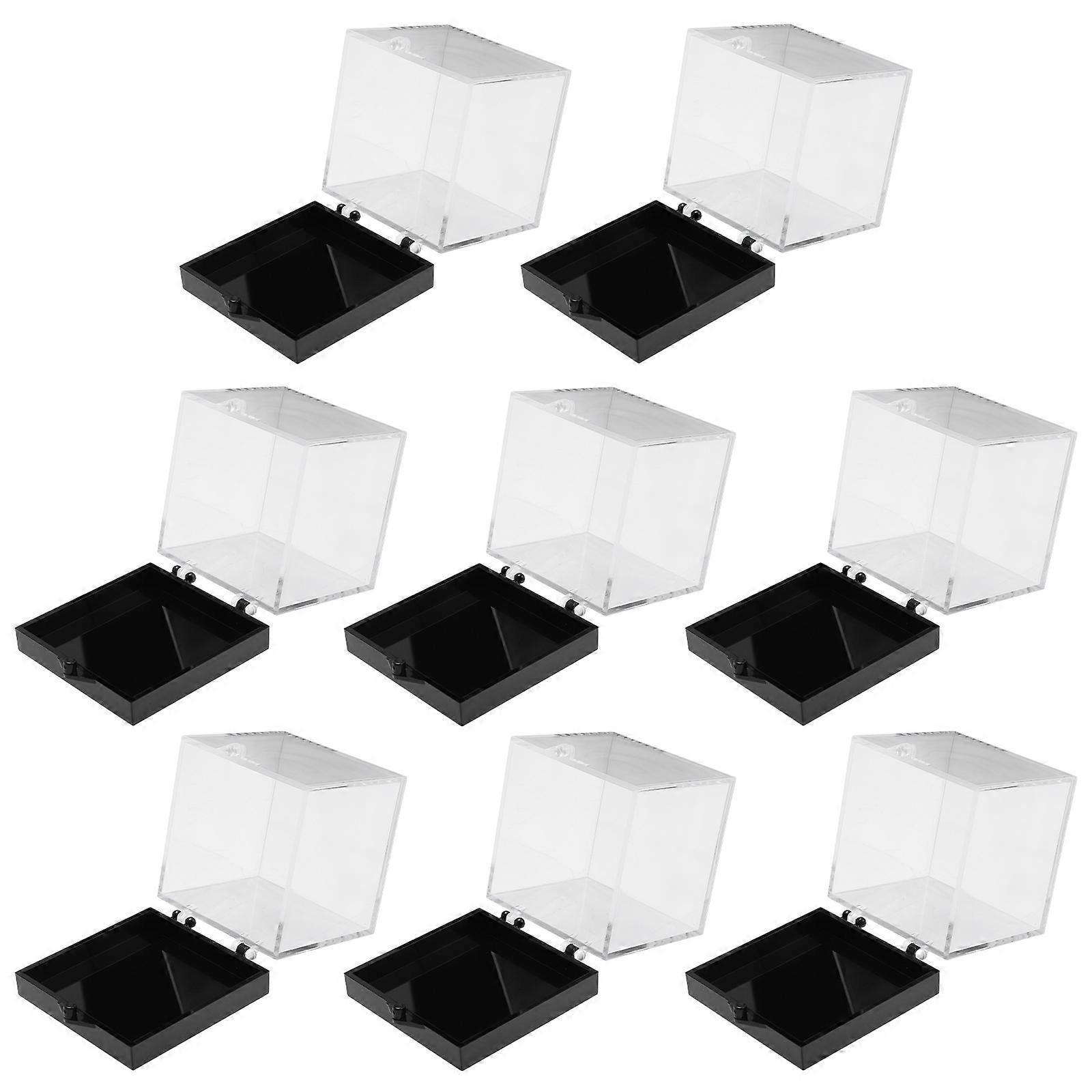 Square Specimen Box Transparent Plastic Storage Container for Storage 8Pcs