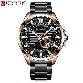 Montre homme en acier inoxydable à quartz, montre-bracelet tendance Curren, montre décontractée et élégante, montre de luxe pour homme, modèle 26 pouces.