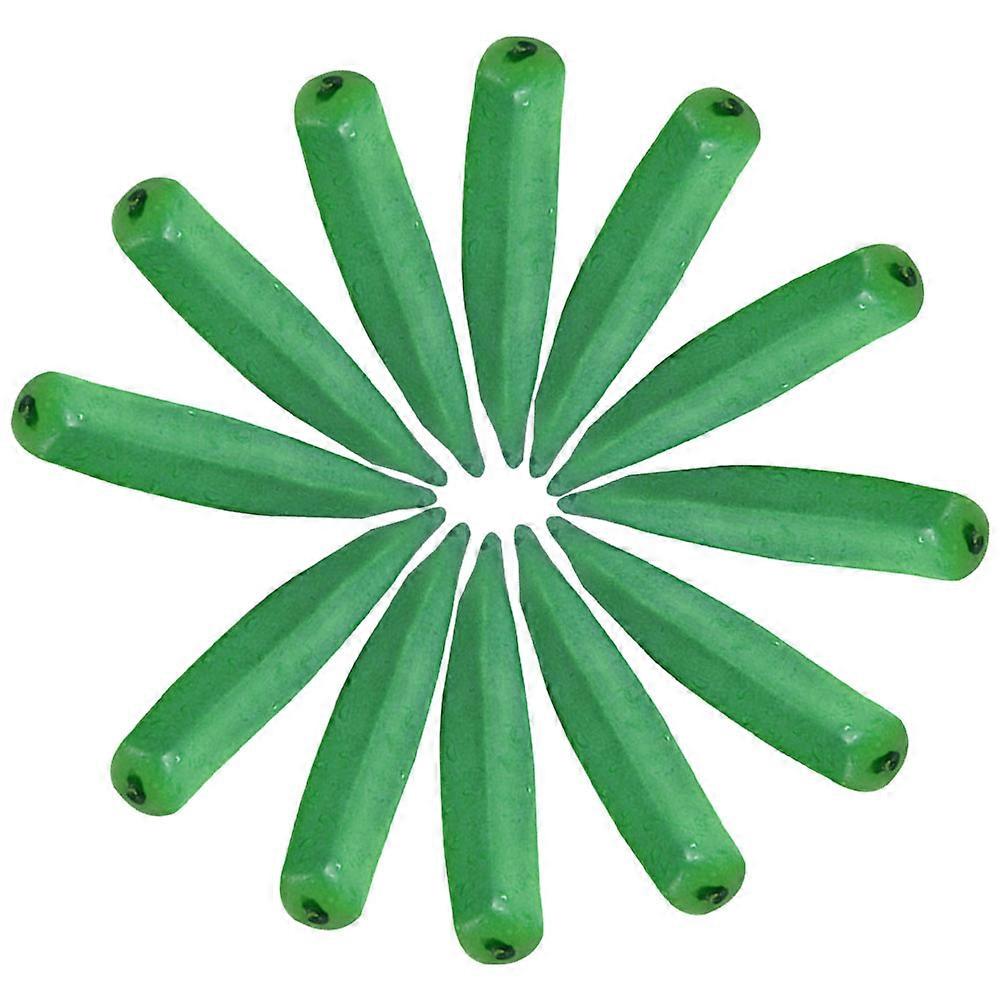 Green Foam Artificial Okra Model for Decor 12Pcs Vegetable Props
