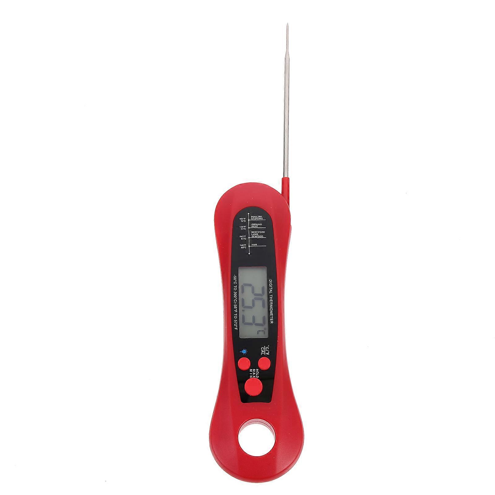 Bbq Thermometer Electronic Meat Thermometer for Cooking 5Pcs Red Folding Probes