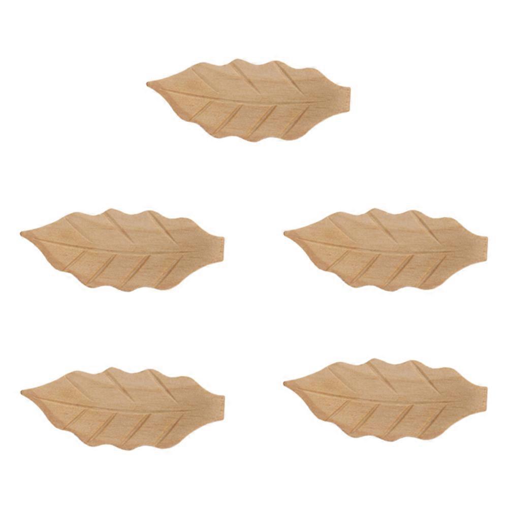 Leaf Shape Wooden Chopsticks Rests for 5Pcs Elegant Dining Table Set
