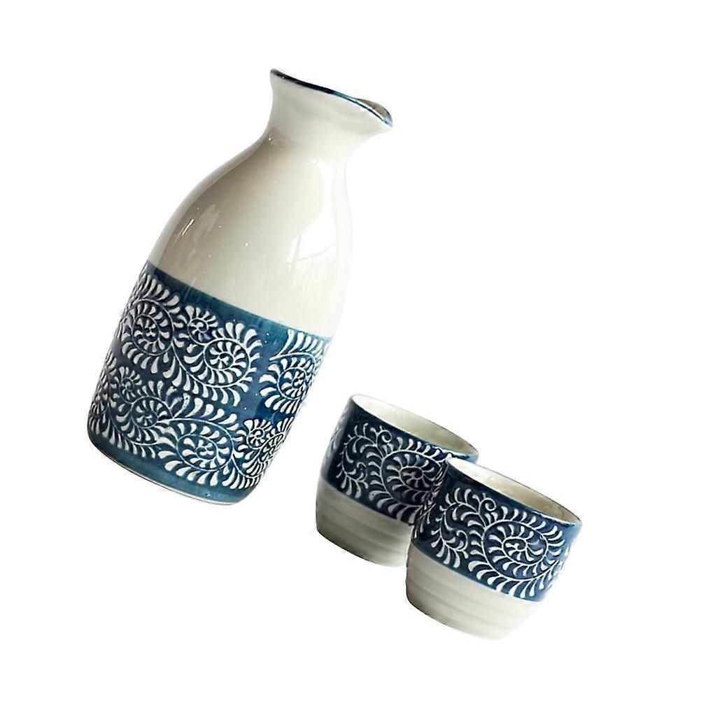 Japanese Style Sake Pot Ceramic Sake Holder for Home Use 1Set